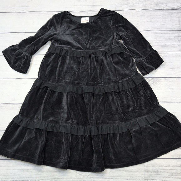 8 Hanna Andersson Black Velour Twirl Dress - Picture 1 of 6